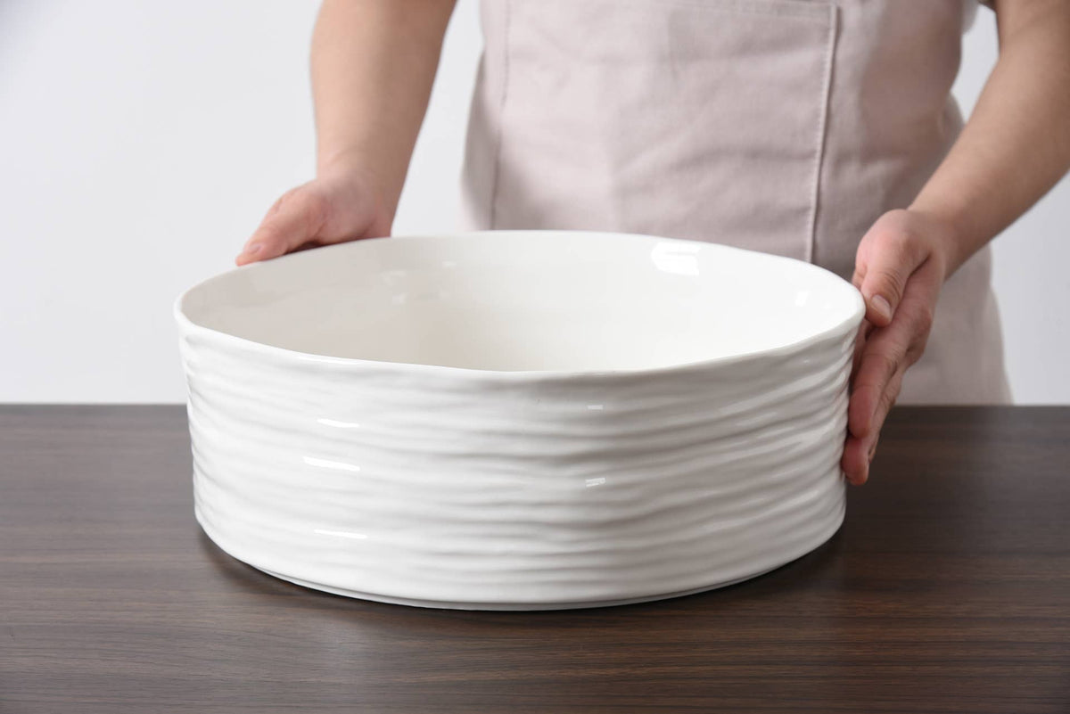 Jumbo Size White Porcelain Serving Bowl