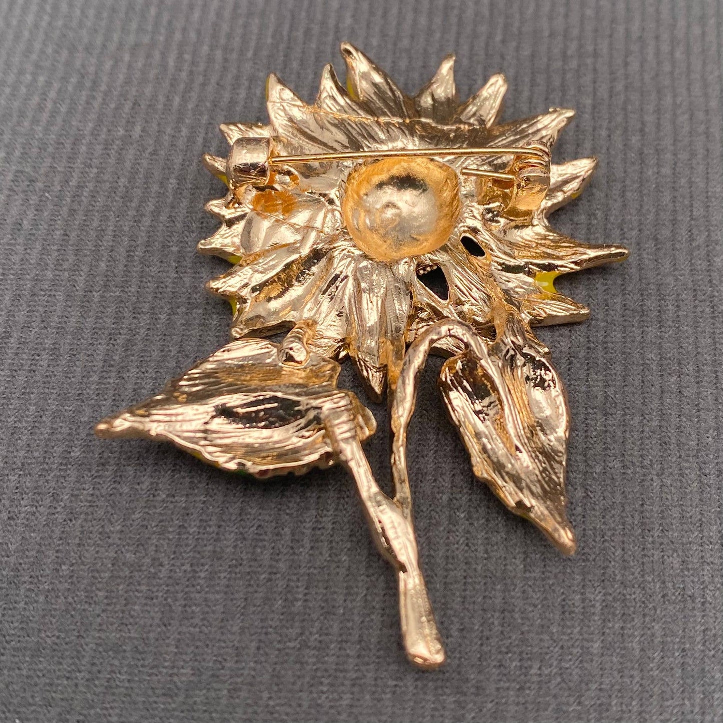 Enamel Sunflower Brooch