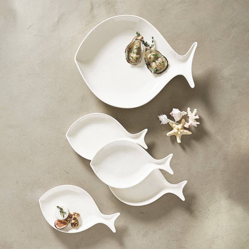 Ceramic Fish Appetizer Plates - Set of 4