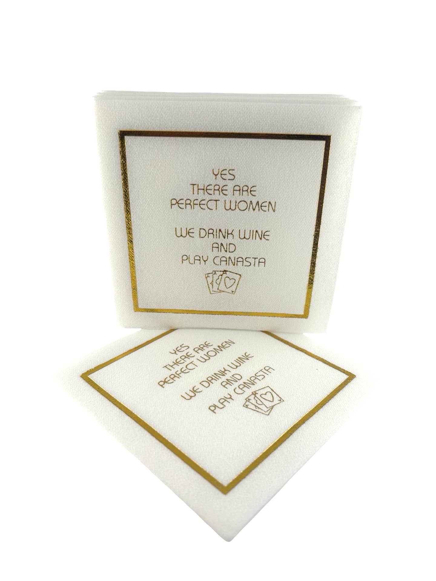 Linen-Feel Cocktail Napkins, Perfect Women Canasta