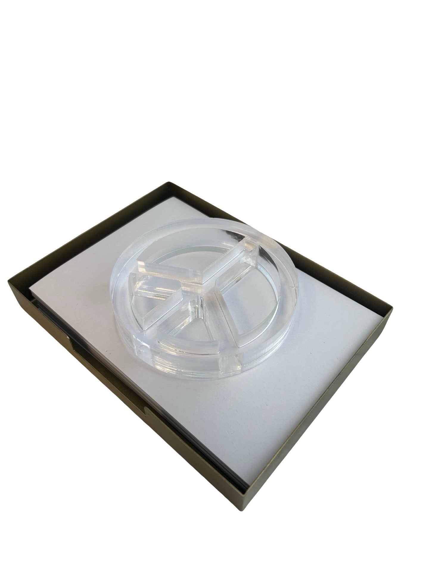 Acrylic Napkin Weight, Clear Peace Sign