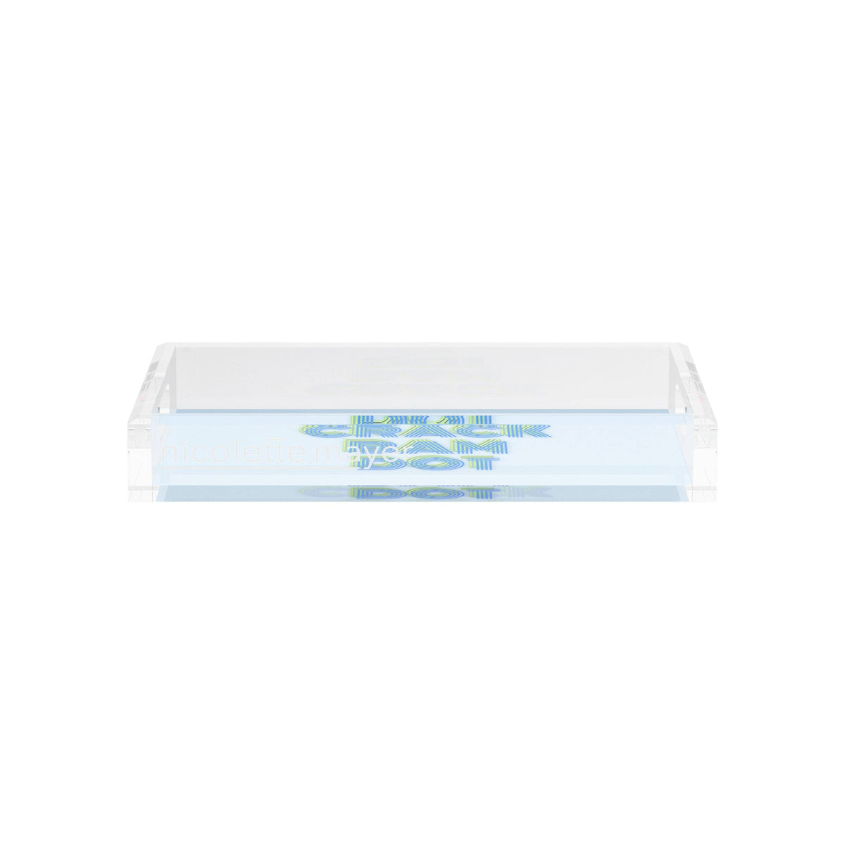 Mahjong Crack Bam Dot Blues Celery Acrylic Rectangle Decorative Tray