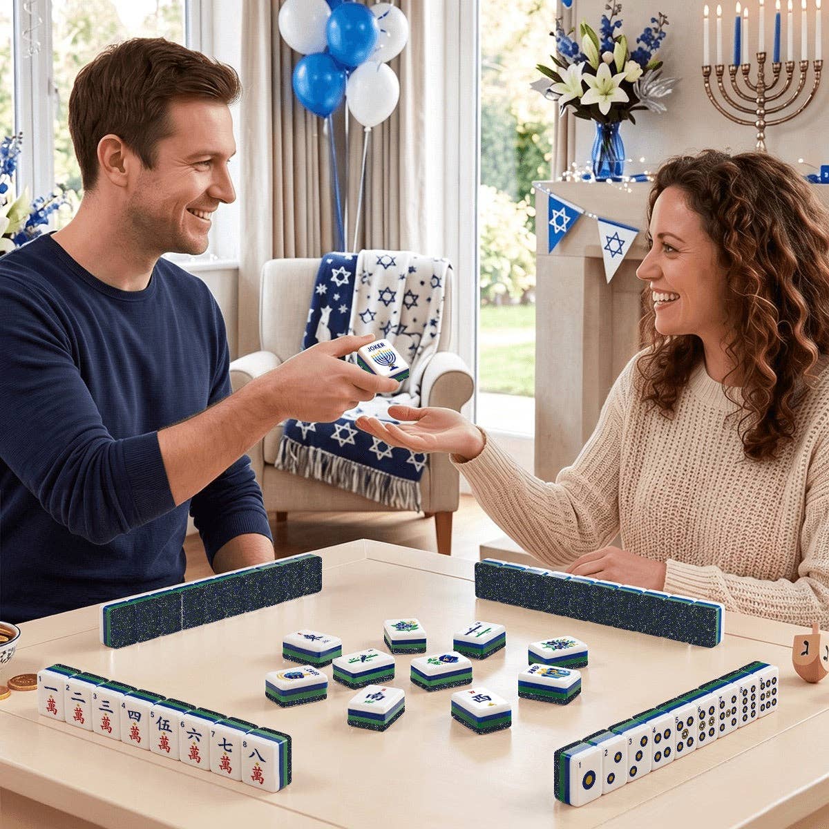 Exclusive- Heritage Hanukkah Mahjong Tiles - (Limited Production/Order Now)