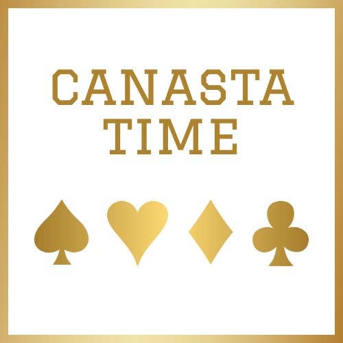 Linen-Feel Cocktail Napkins, Canasta Time
