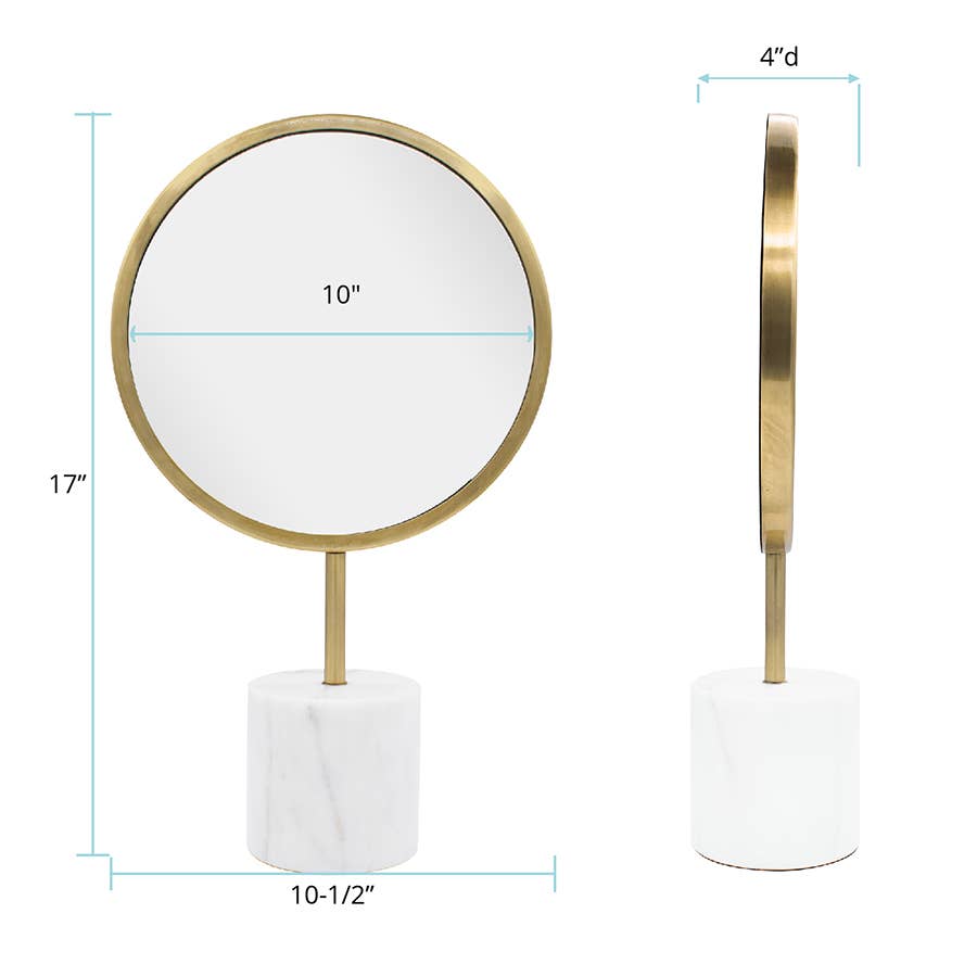 The Bogna Marble Tabletop Mirror, Round