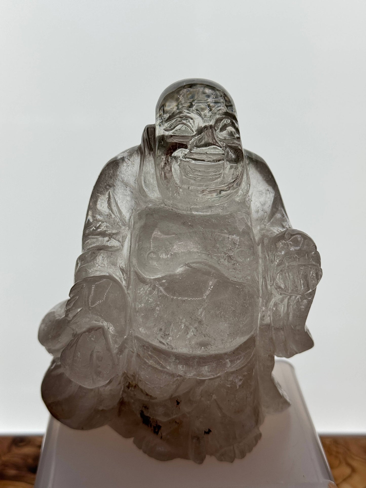 Happy Laughing Buddha Lodolite garden quartz H422