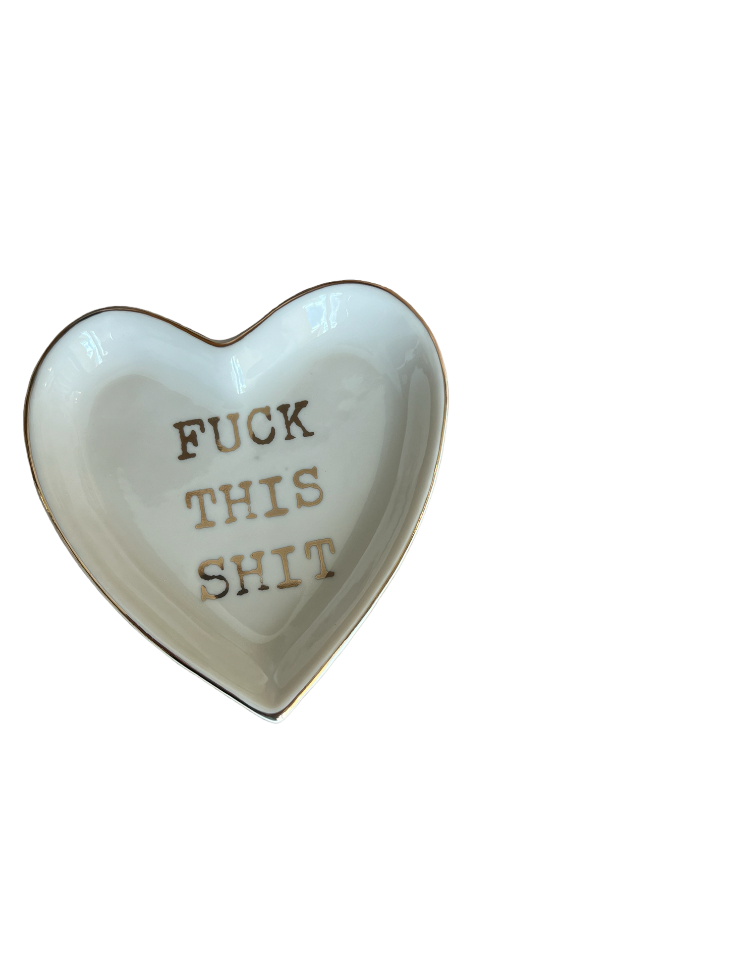 “Fuck This Shit” Ceramics Heart Trinket Boho Jewelery Dish