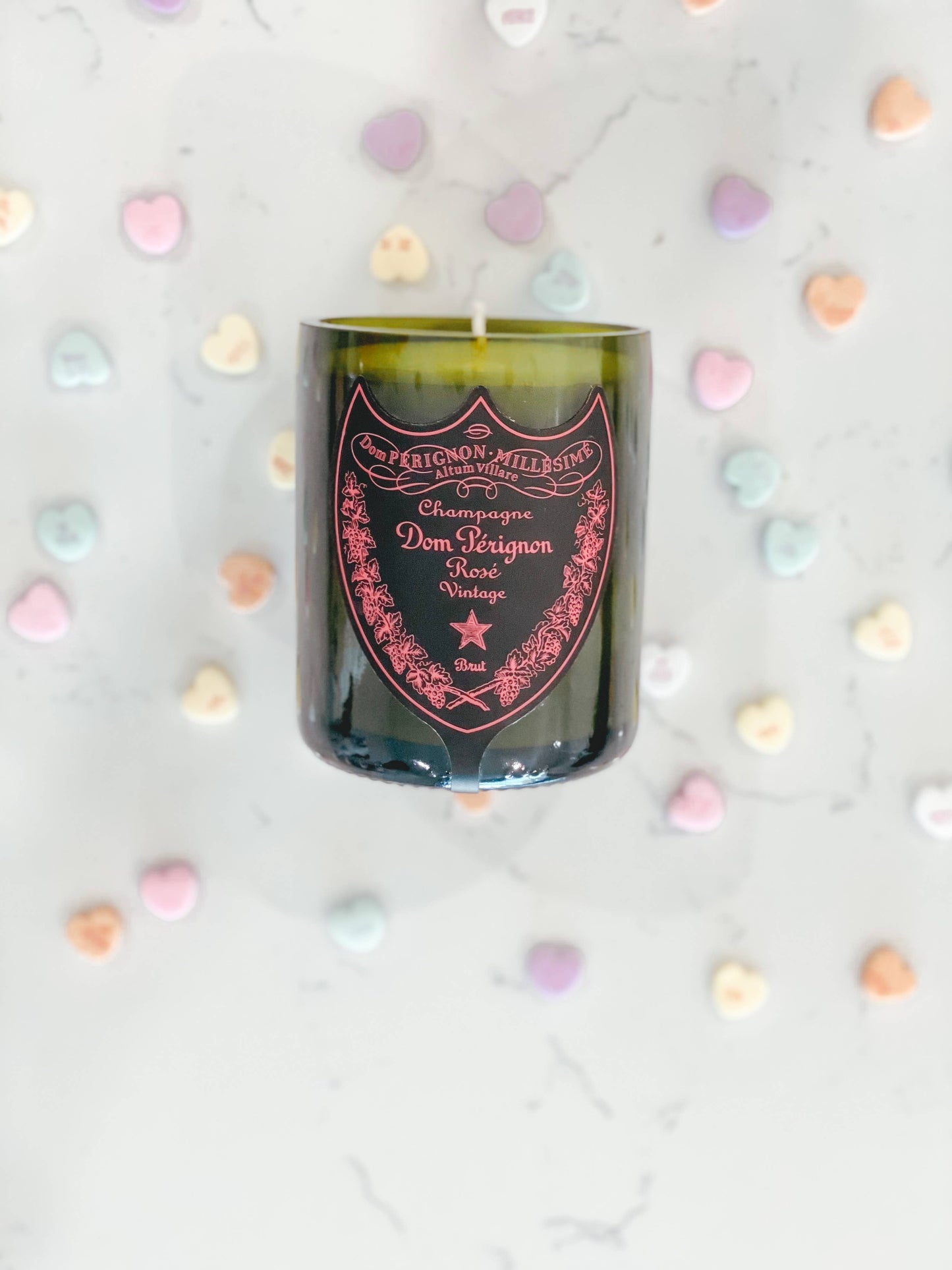 Recycled Dom P Rose Candle