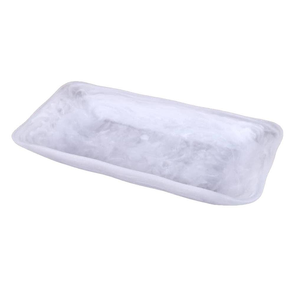 Resin White Snow Drift Serving Tray
