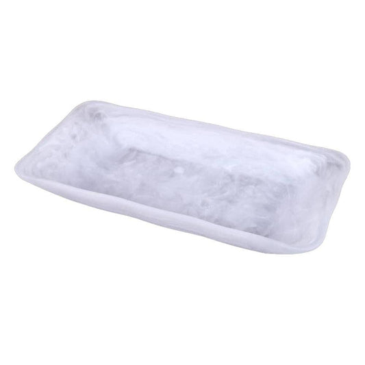 Resin White Snow Drift Serving Tray