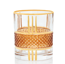 Brillante Ambra Cocktail Rocks Glass - Venetian Crystal from Italy