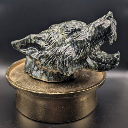 Serpentine Wolf Head