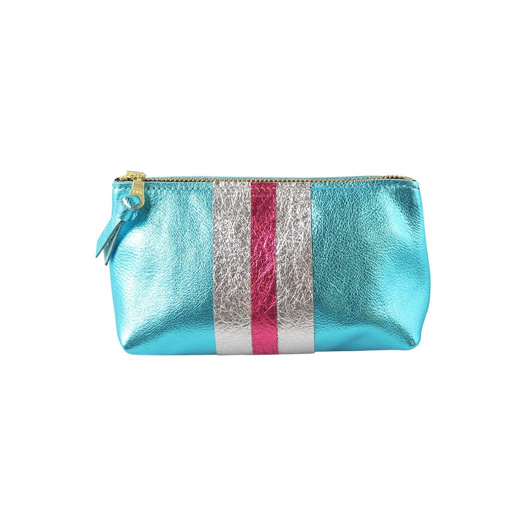 The Metallic Stripe Smaller Makeup Clutch