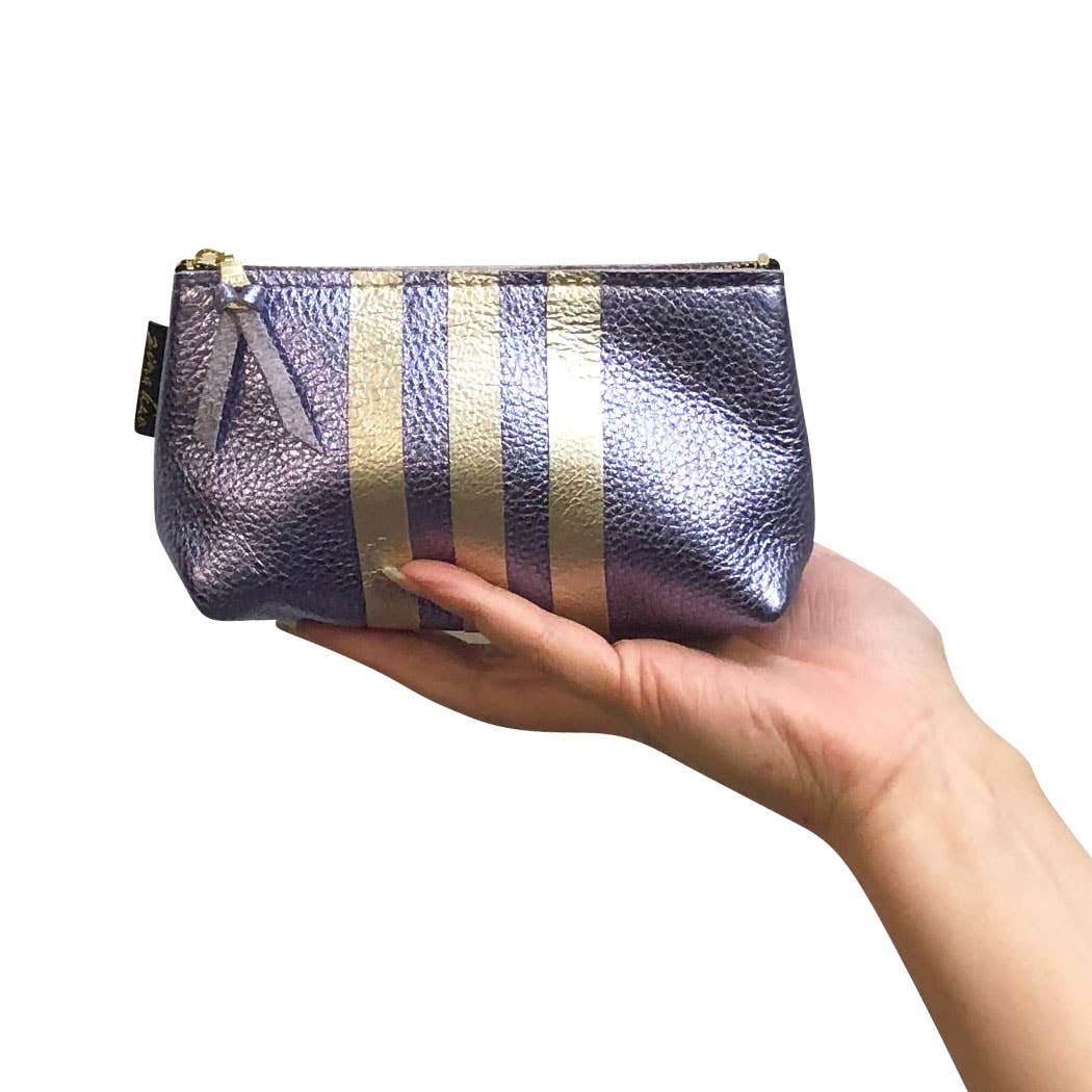 The Metallic Stripe Smaller Makeup Clutch