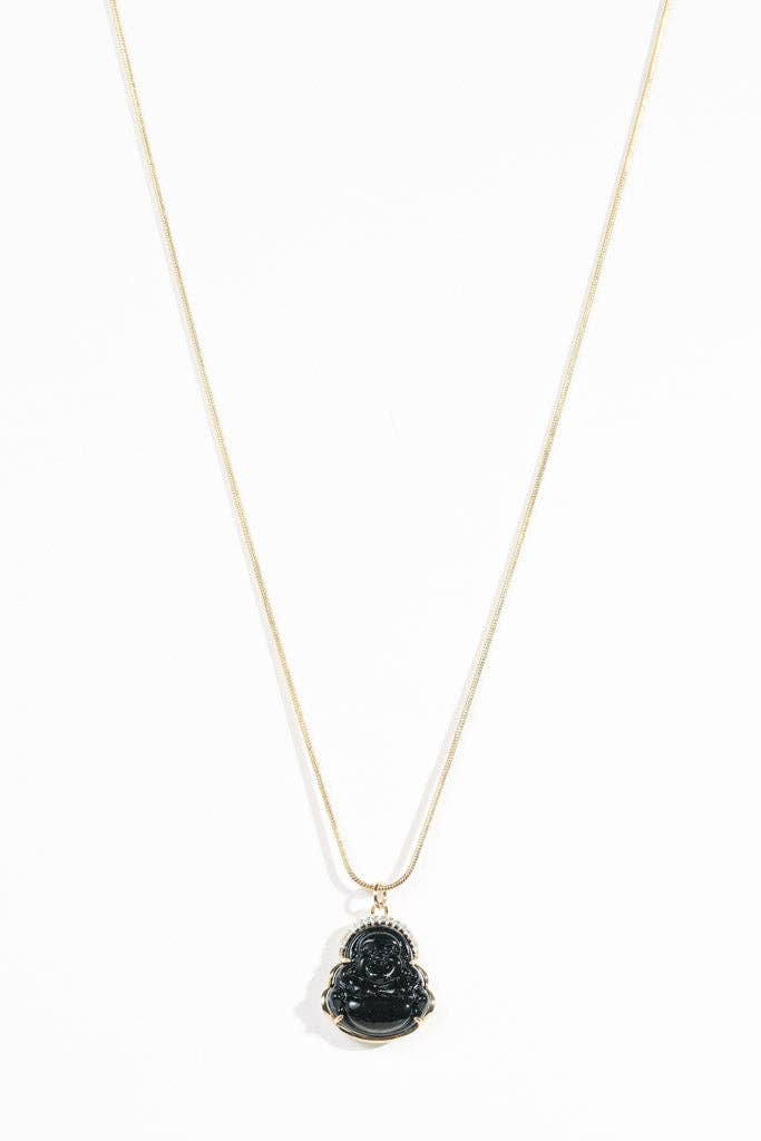 Black Resin Buddha Necklace