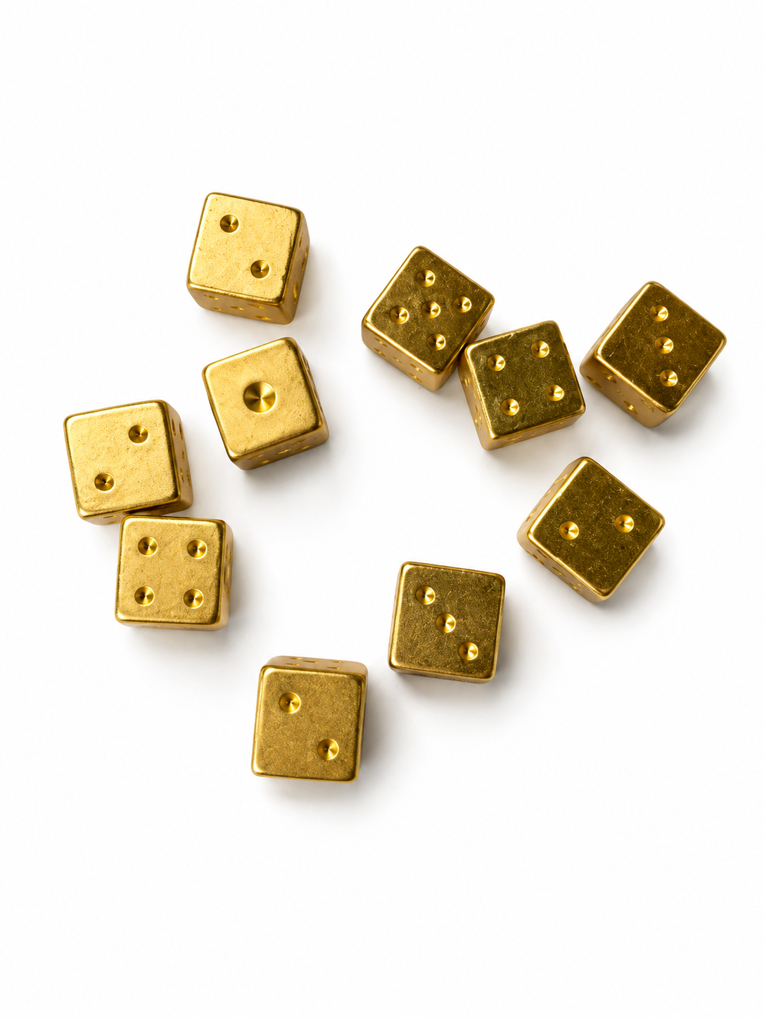Gold Lux Solid Metal Mahjong Specialty Dice Gift Ready