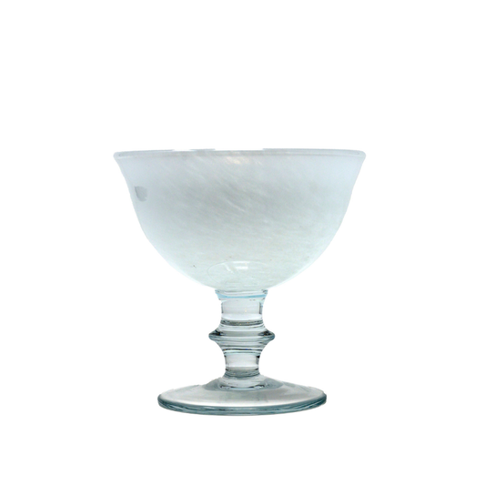 White Hand-Painted Italian Glass Compote (Fabulous Table Top)