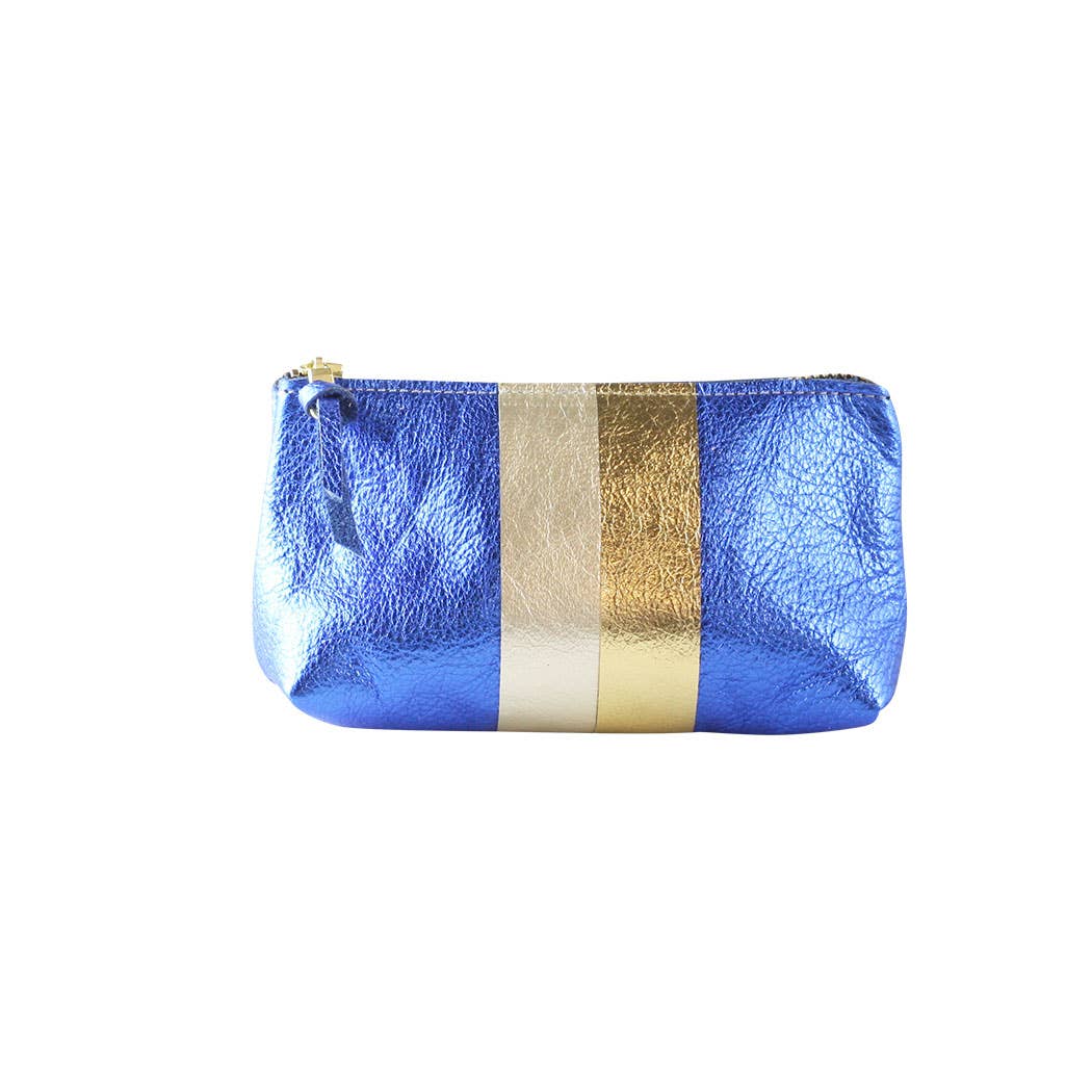 The Metallic Stripe Smaller Makeup Clutch