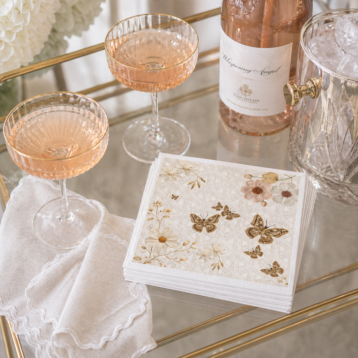 Linen-Feel Lunch Napkins, Fleur