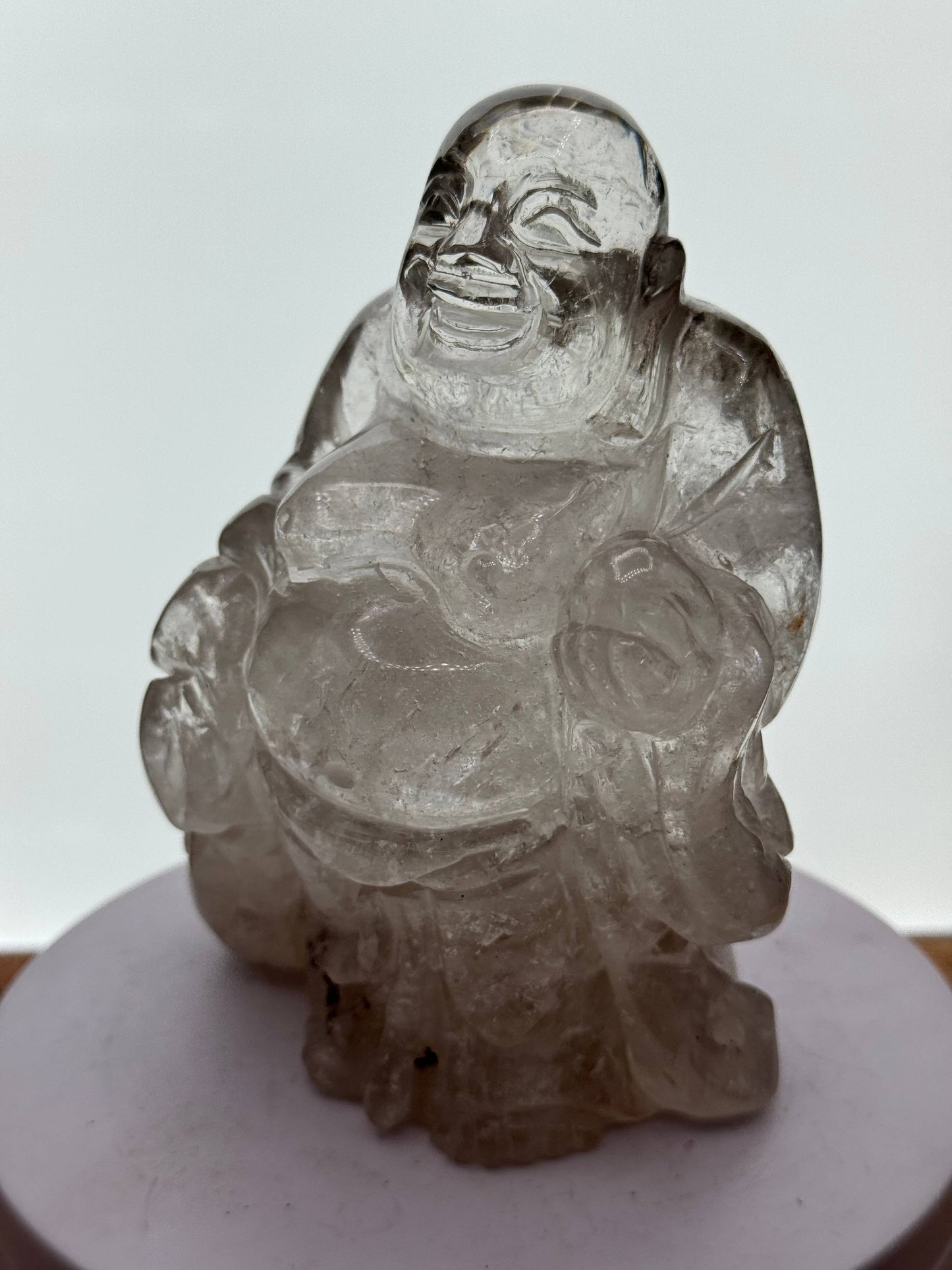 Happy Laughing Buddha Lodolite garden quartz H422