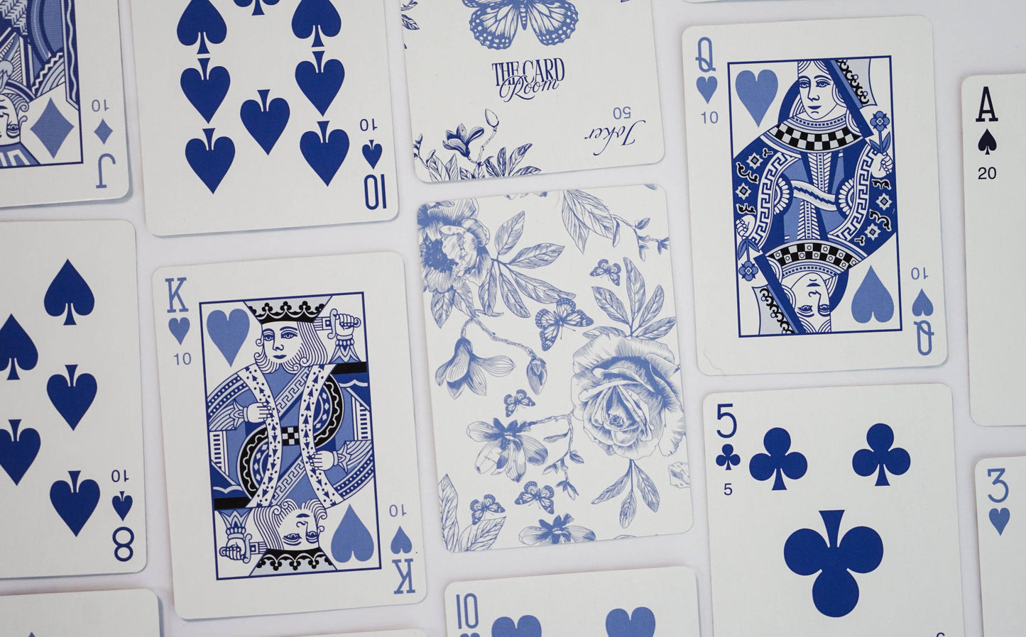 Blue Floral Canasta Cards with Points