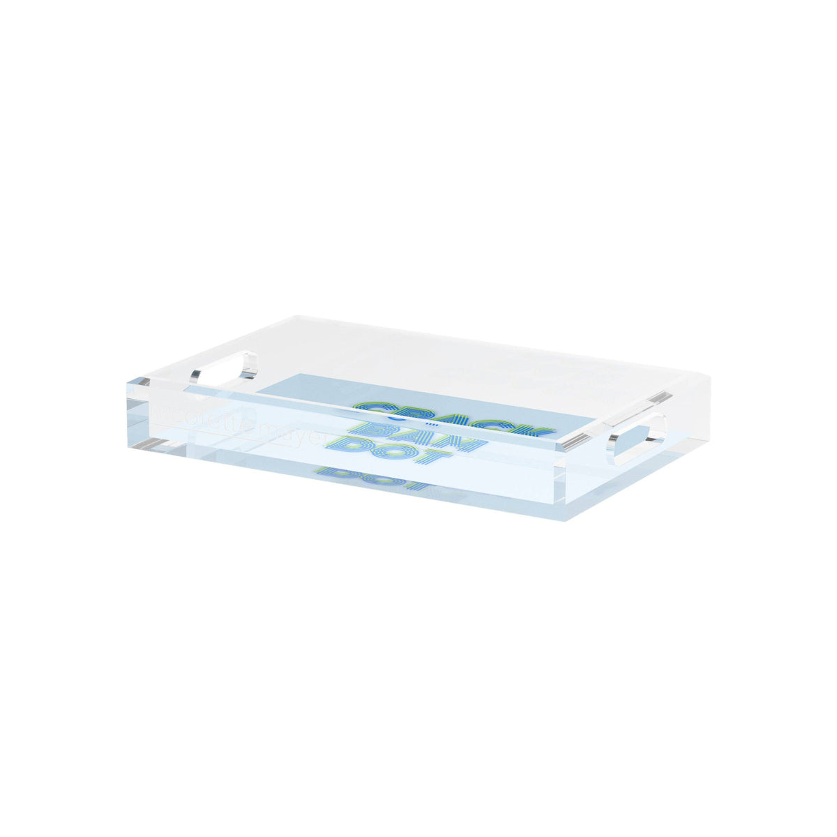Mahjong Crack Bam Dot Blues Celery Acrylic Rectangle Decorative Tray