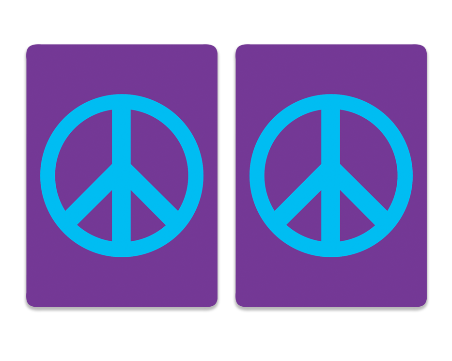Cards-plastic playing cards 2 decks together PEACE PURPLE