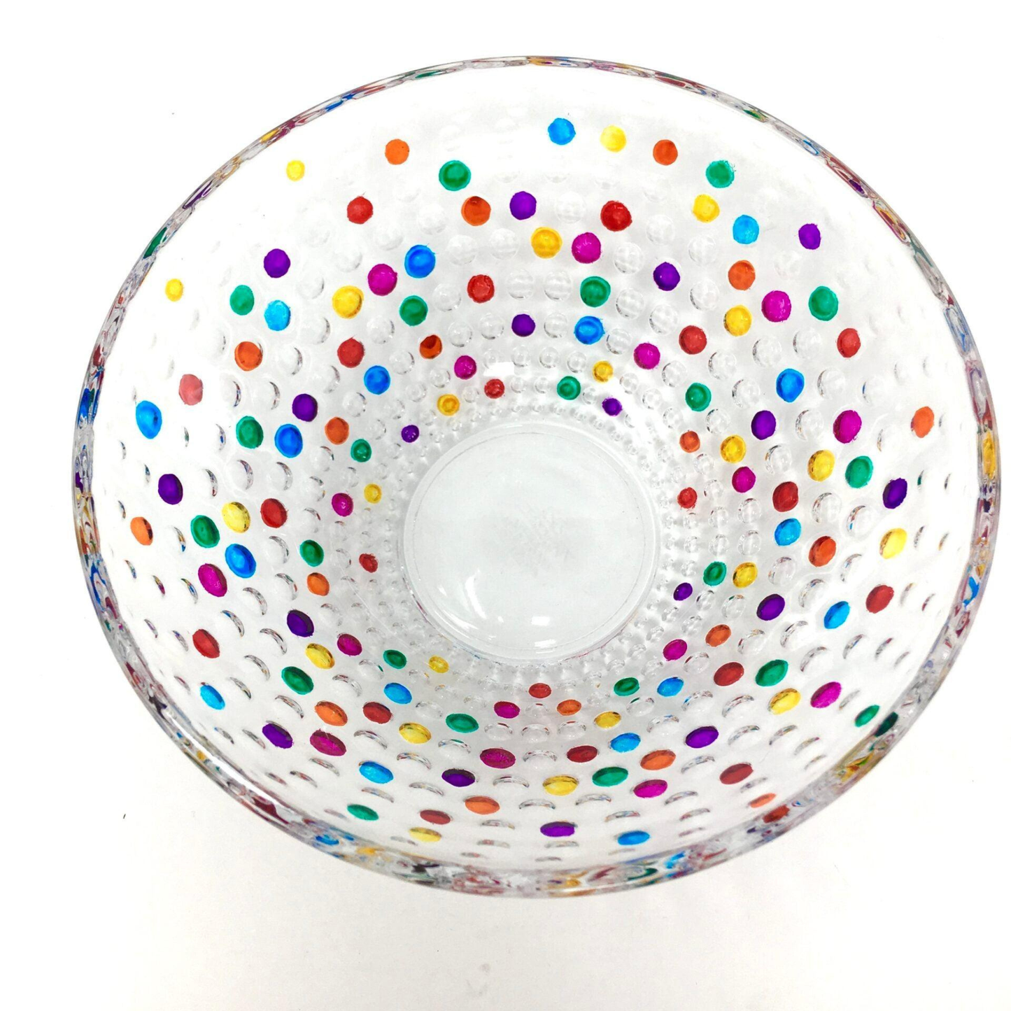 Bubbles Glass Bowl, Hand-painted in Italy