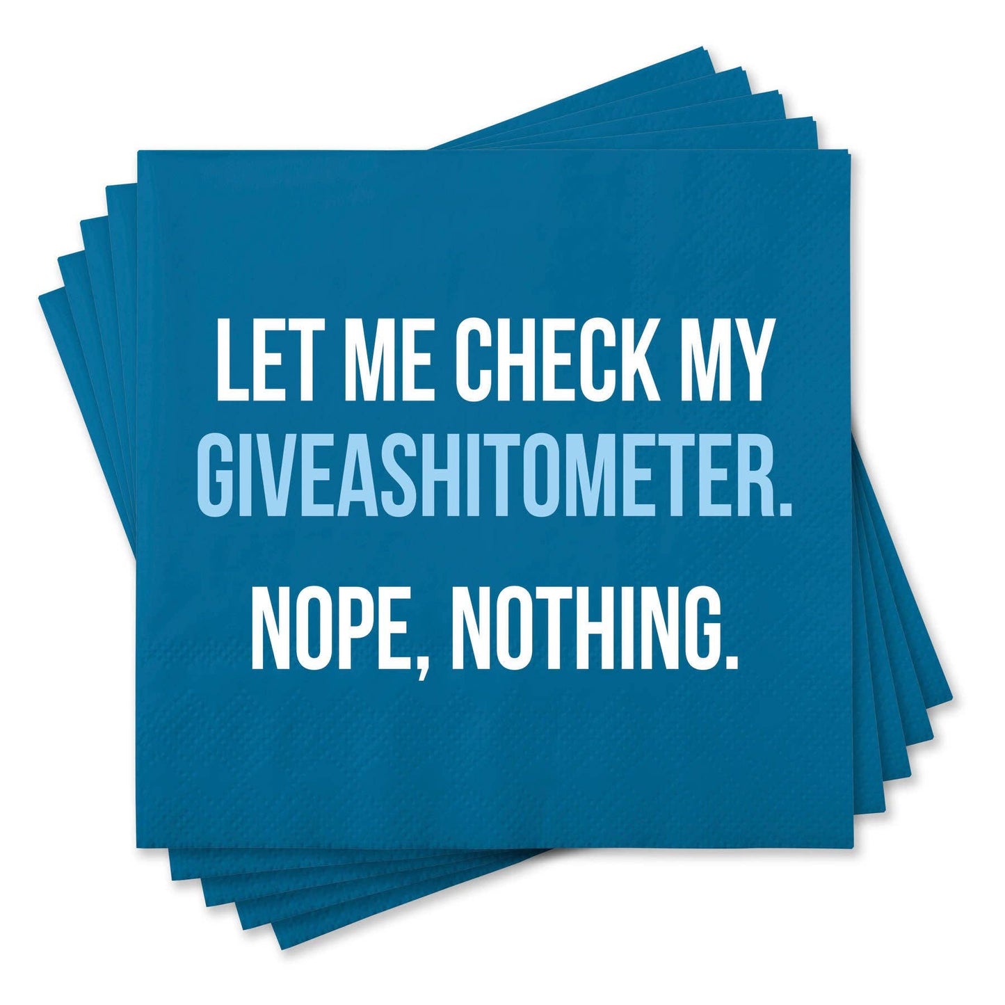 Funny Cocktail Napkins - Let Me Check My Giveashitometer