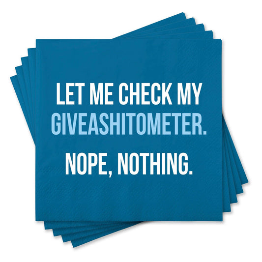 Funny Cocktail Napkins - Let Me Check My Giveashitometer