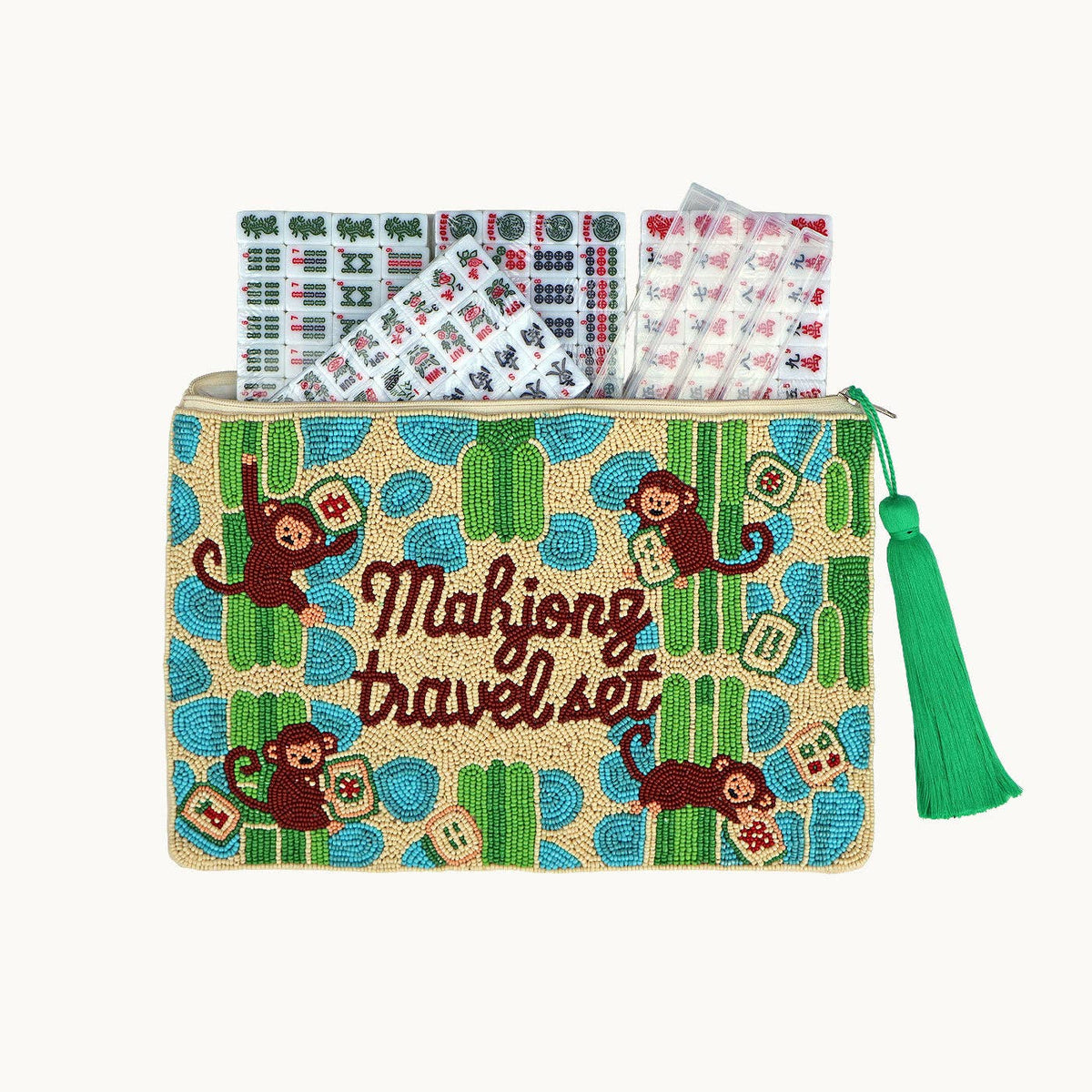 Mahjong travel set (Monkeys)