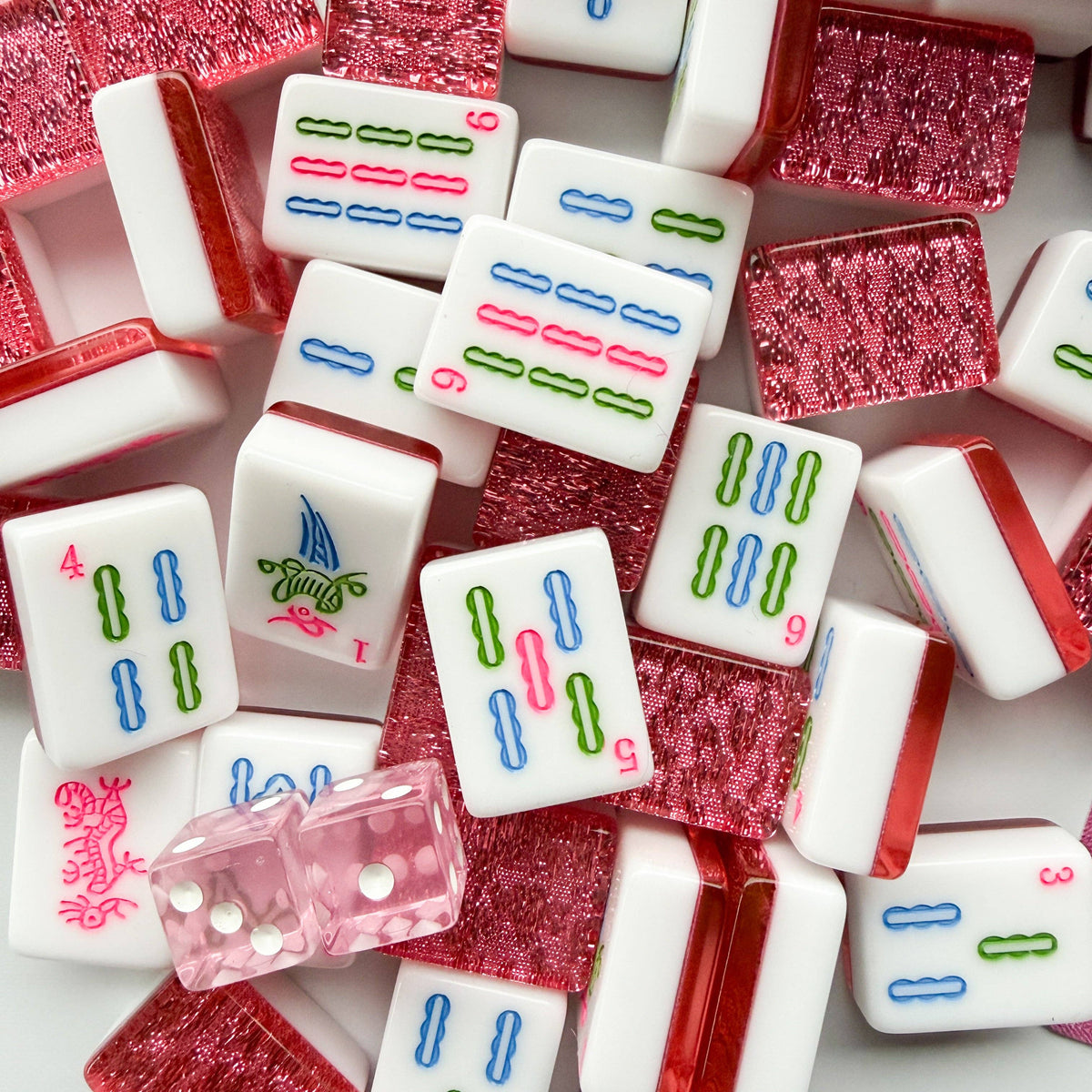 Glitter Sparkle Pink American Mahjong Tile Set