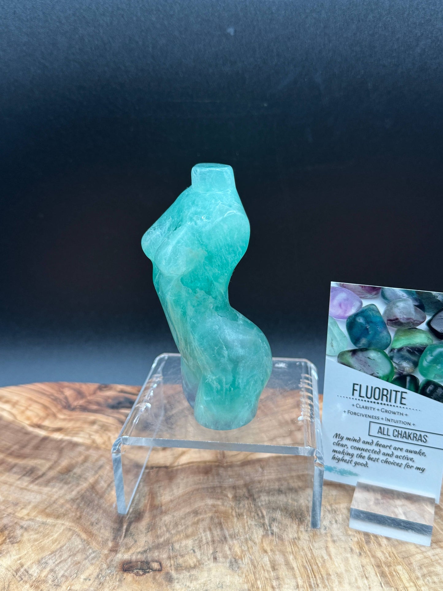 4.1" Fluorite Women Goddess Lady Body Carving L156