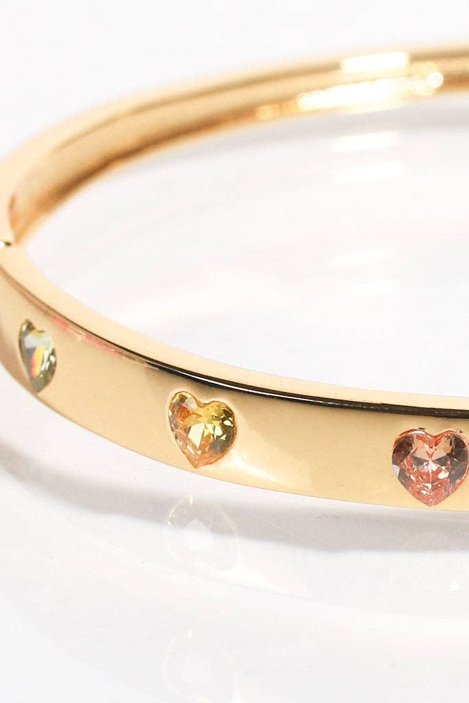 💖 Rainbow Hearts Bangle- Gold or Silver