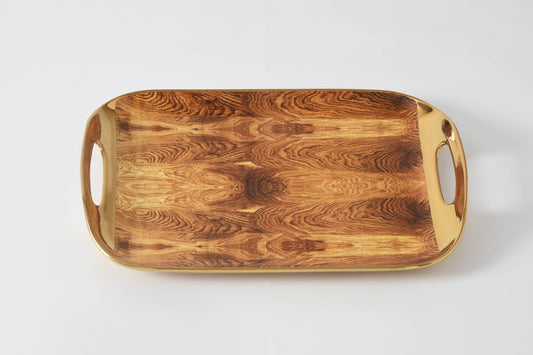 Serving Tray with Handles in Porcelain