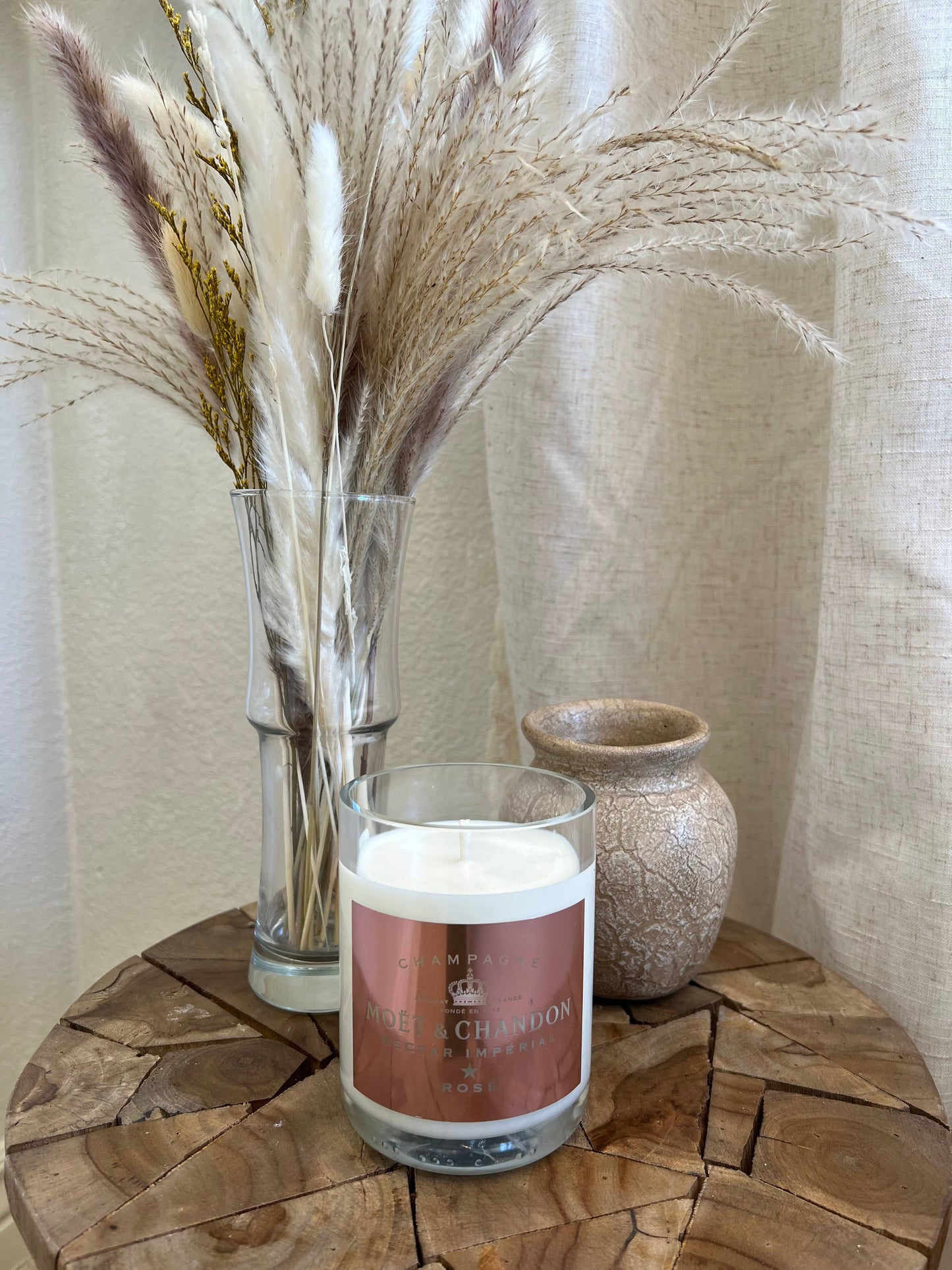Recycled Moet Rose Candle