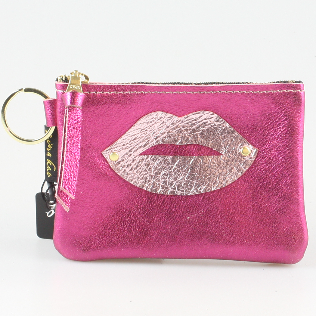 The LIPS Appliqué Clutch/Makeup Bag