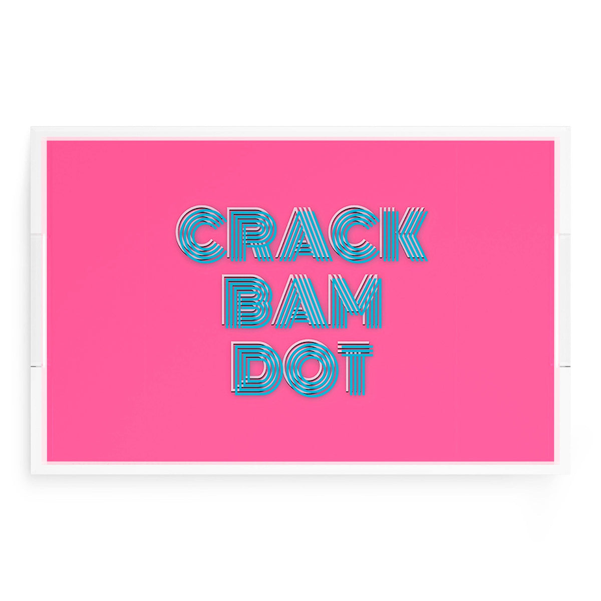 Mahjong Crack Bam Dot Hybiscus Powder Acrylic Rectangle Decorative Tray