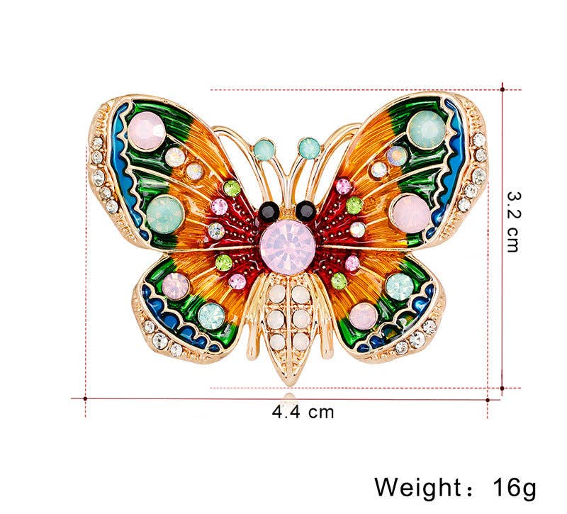 Multicolor Butterfly Brooch