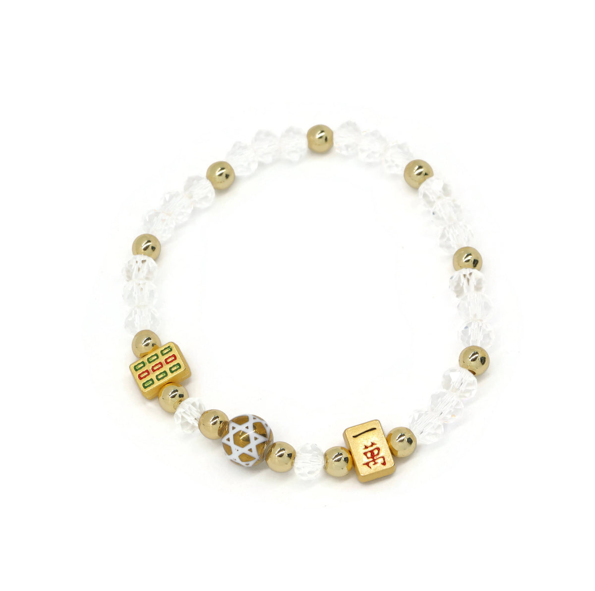 Mahjong Gold & White Bracelet