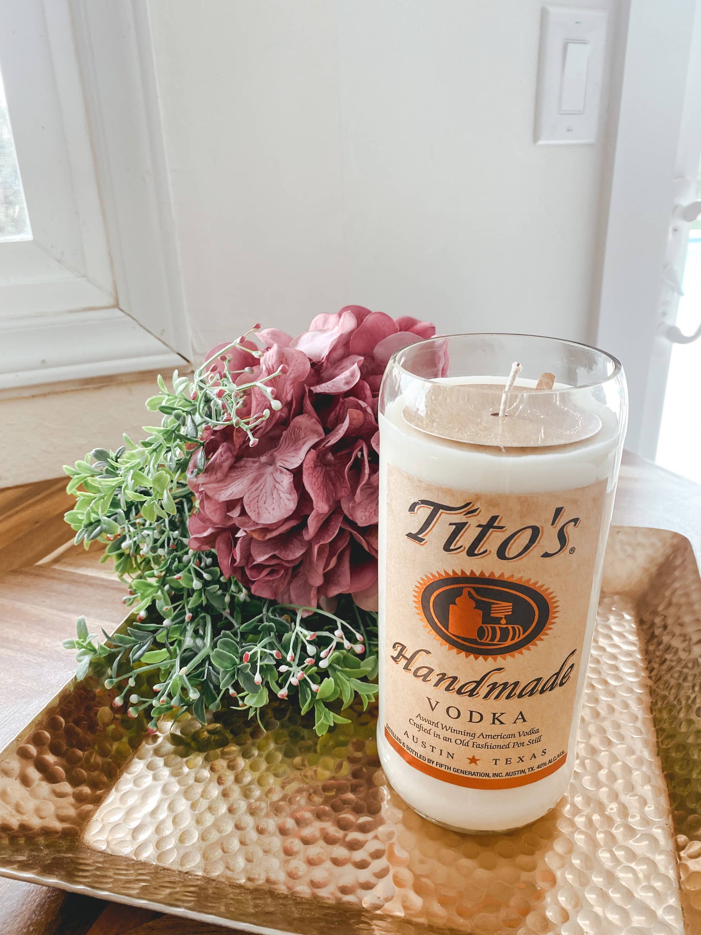 Recycled Titos Candle