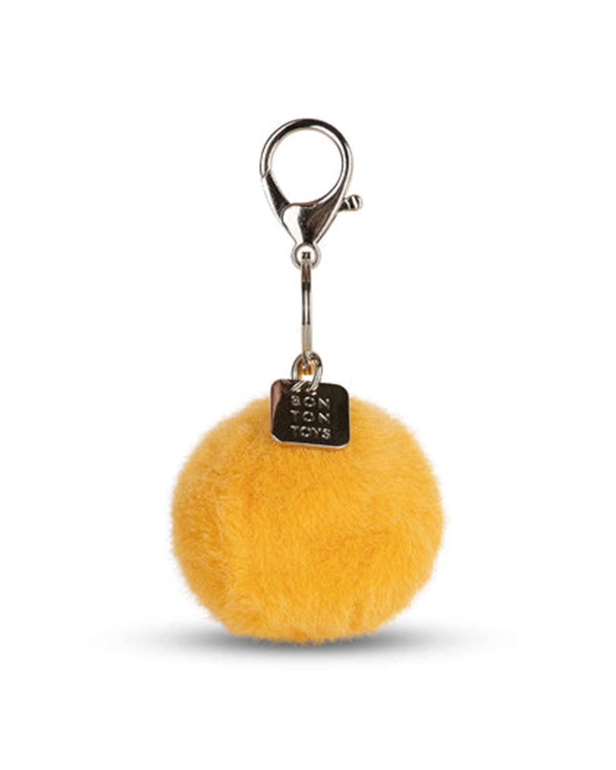 Smiley Face Keychain/Bag Charm ECO Fuzzy Yellow 2"