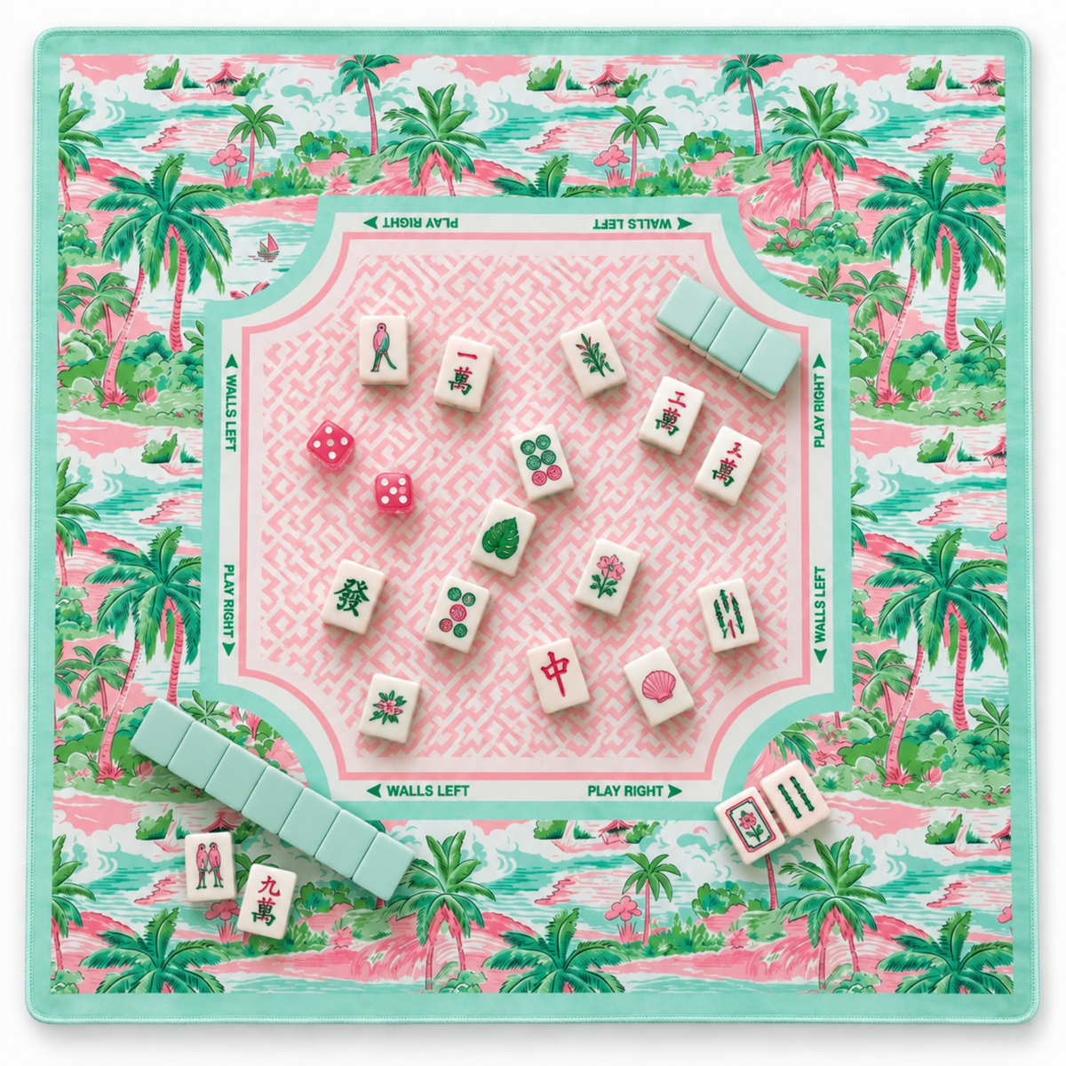 Palm Resort Mahjong Complete Set - Tile Set & Playing Mat