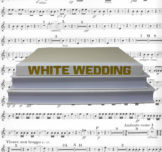 Gold Lettered White Wedding Song on White / Off-White Cover / 12-14"