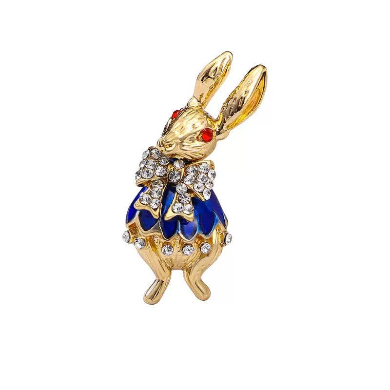 Rabbit Alloy Rhinestone Brooch