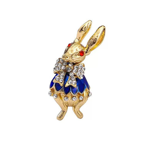 Rabbit Alloy Rhinestone Brooch
