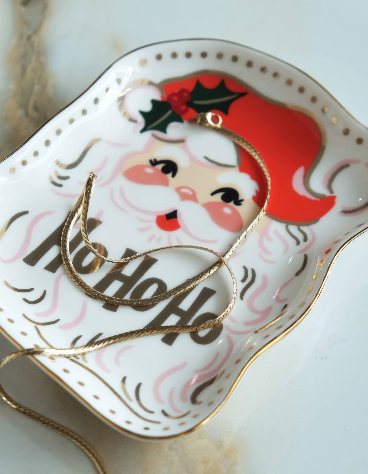 Christmas Porcelain Santa Trinket Tray (Staff's Pick)