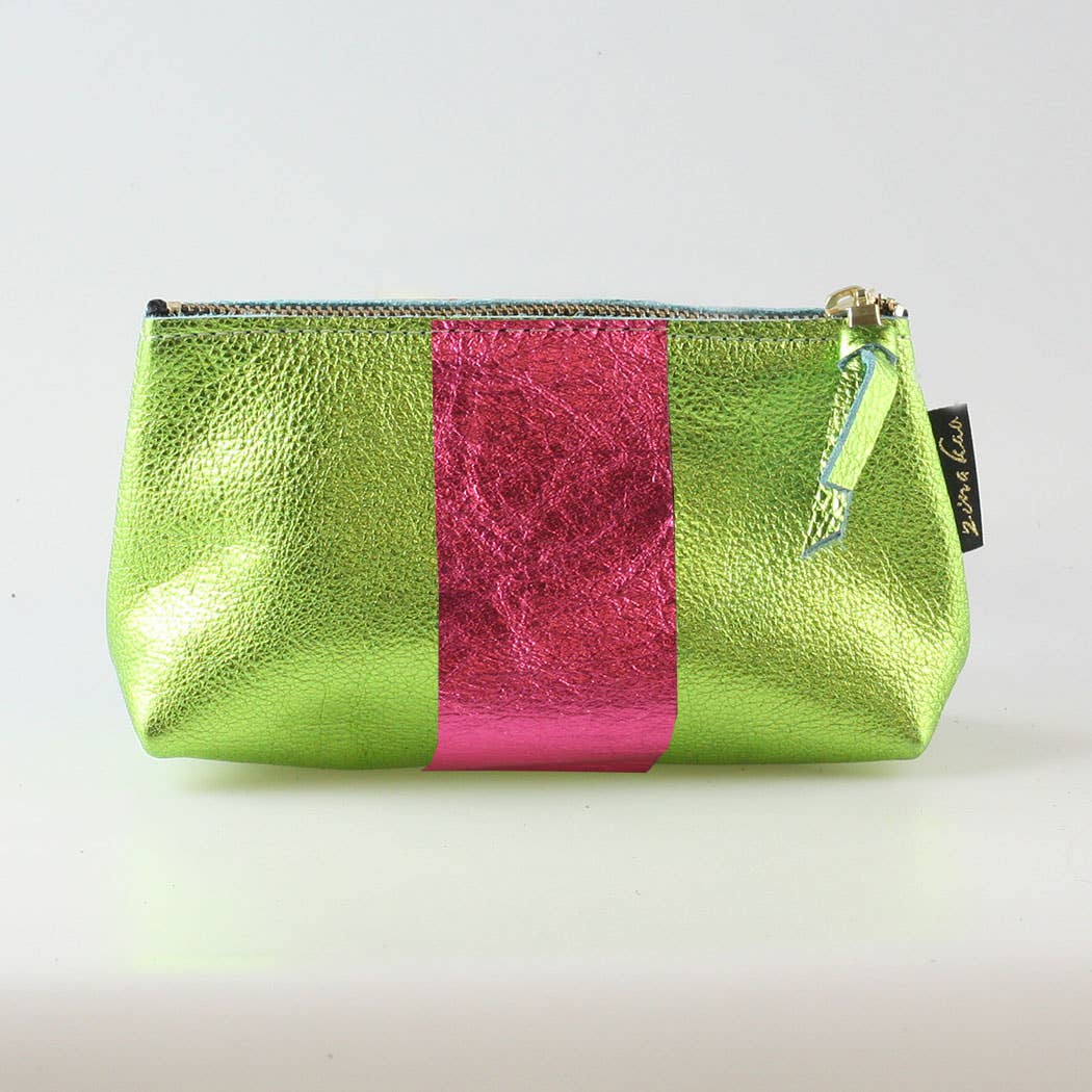 The Metallic Stripe Smaller Makeup Clutch