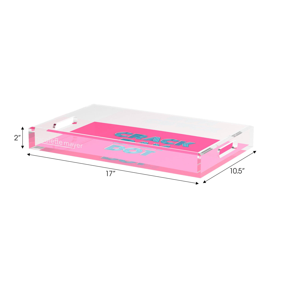 Mahjong Crack Bam Dot Hybiscus Powder Acrylic Rectangle Decorative Tray