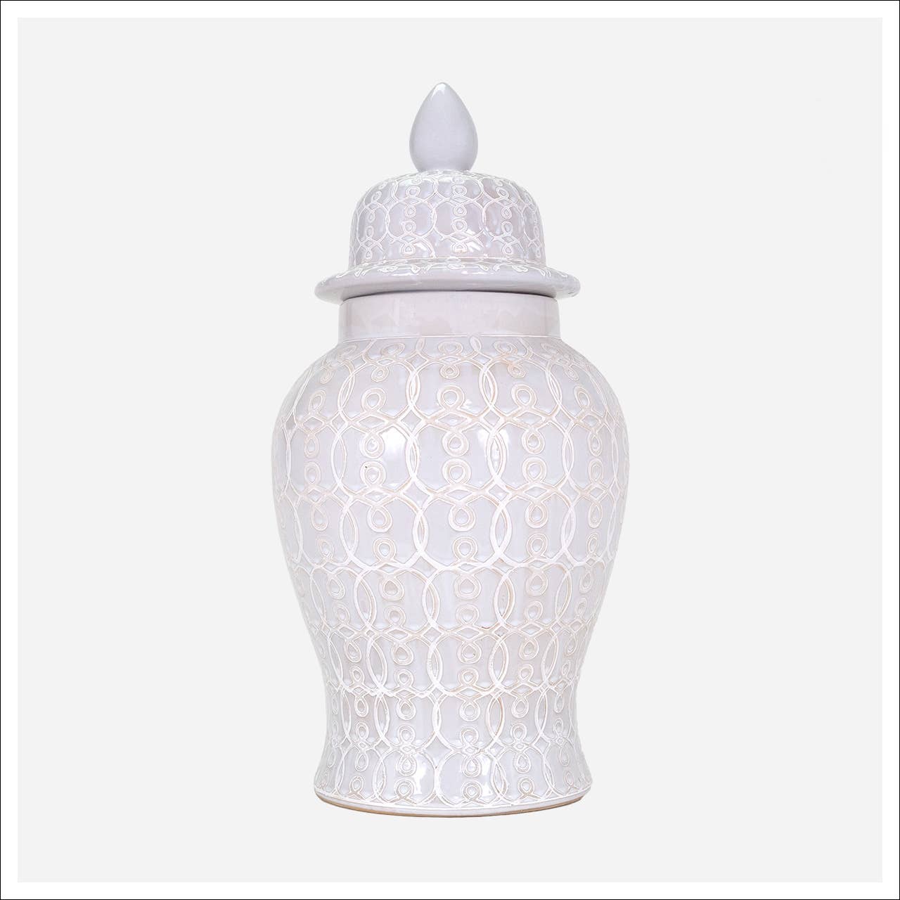 Decorative Ceramic Ginger Jar, 26"h